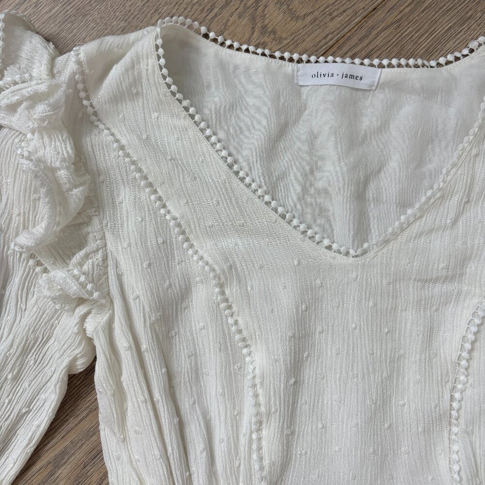 Olivia + James White Longsleeve Mini Dress - Picture 2 of 5